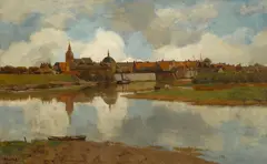 Nicolaas Bastert, A view of Leerdam, oil on canvas