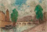 Georges d'Espagnat, Vue de Paris: Pont Neuf, circa 1930, oil on canvas