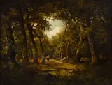 Camille Magnus, In the forest of Fontainebleau, oil on canvas