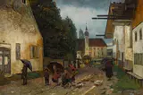 Rudolf Hirth du Frênes, A rainy day in Bavaria, oil on panel