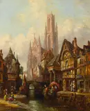 Rba Henry Thomas Schafer, Morlaix, Brittany; and Caudebec-en-Caux, beside the Seine (a pair), both oil on canvas