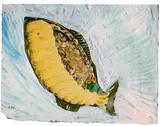 Franz West, Ohne Titel (Fisch), 1974, Gouache auf Papier (Seite einer Zeitschrift)