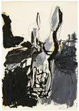 Georg Baselitz, Ohne Titel, 1976, Öl, Gouache und Bleistift auf Papier