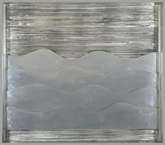 Hermann Goepfert, Knocke, 1965, Aluminium und Aluminiumfolie in silberfarbenem Holzkasten