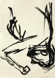 Georg Baselitz, Ohne Titel (Trinker), 1981, Tuschpinsel auf Papier