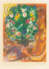 Marc Chagall, Femme au bouquet, 1967, Farblithografie auf Arches-Velin