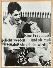 Astrid Klein, Eine Frau muss geliebt werden – und sie muß wissen, daß sie geliebt wird, 1978, Schwarz-Weiß-Fotografie