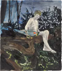 Hernan Bas, Peace and Parrots (Luke Halpin), 2005, Acryl, Aquarell und Tinte auf Velin