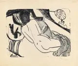 Ernst Ludwig Kirchner, Rückenakt, liegend, 1911, Lithografie auf festem gestrichenen Papier