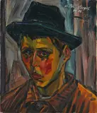 Peter August Böckstiegel, Kopf eines Jungen (Bauernjunge), 1916, Öl auf Leinwand