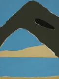 Emerson Woelffer, Lake Lugano Mont San Salvatore, 1967, Torn paper collage