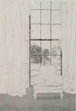 David Hockney, Home (from Illustrations for Six Fairy Tales from the Brothers Grimm), 1969, Etching in black