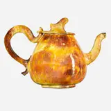 flame-painted teapot by Theophilus A. Brouwer for Middle Lane Pottery, glazed earthenware, sold Jun 2020