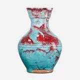 Jugtown Pottery, vase, c. 1935, Chinese Blue glazed earthenware