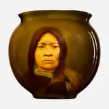 Standard Glaze Native American portrait vase by Artus Van Briggle for Rookwood Pottery, 1899, glazed earthenware, sold Jun 2020