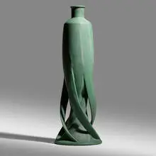 Fritz Albert for Teco Pottery, Exceptional vase, model 310, c. 1905, glazed earthenware