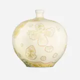 vase by Edward Gardner Lewis for University City, 1912, ivory and peach crystalline glazed porcelain, sold Jun 2020