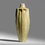Exceptional and Rare gourd vase by Taxile Doat for University City, 1914, celadon and ivory crystalline glazed porcelain, sold Jun 2020