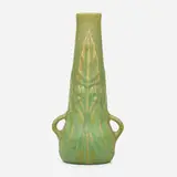 Early vase with arrowroot by Artus Van Briggle for Van Briggle Pottery, 1904, glazed earthenware, sold Jun 2020