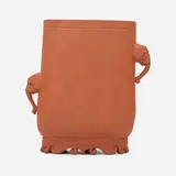 Rare vase with elephant handles by Alexander W. Robertson for Halcyon Art Pottery, 1911-12, hand-modeled bisque earthenware, sold Jun 2020