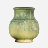 Linna Irelan for Roblin Pottery, vase with clover, 1898-1906, glazed earthenware
