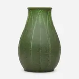 Wilhelmina Post for Grueby Faience Company, Large vase with leaves