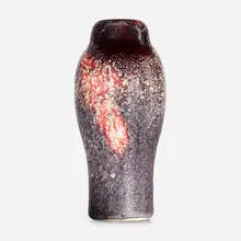 vase by Ernest Chaplet, c. 1895, volcanic oxblood glazed porcelain, sold Jun 2020