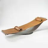 Robert R. Bliss, Deep Cradle Rocker, 1991, aluminum, leather, marble