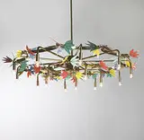 Idman, chandelier, c. 1950, fire-enameled metal, brass