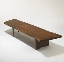 "R" bench by George Nakashima, c. 1955, American black walnut, sold Mar 2006