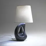 Freeform table lamp by Georges Jouve, c. 1950, glazed ceramic, linen, sold Mar 2006