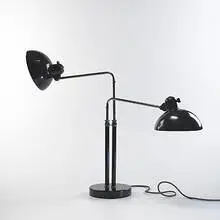 Double table lamp, model #6580 by Christian Dell, 1932-1934, enameled and chrome-plated steel, sold Mar 2006