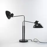 Christian Dell, Double table lamp, model #6580, 1932-1934, enameled and chrome-plated steel
