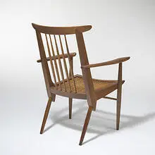 armchair by George Nakashima, c. 1950, walnut, hickory, sold Mar 2006