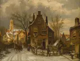 Willem Koekkoek, A winter's day, oil on canvas