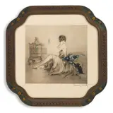 Jealousy; Blue Parrot (Holland, Catania, Isen 301; 340), 1927; 1928 by Louis Icart, Etchings and aquatints with hand-coloring, on wove paper, each signed in pencil and Blue Parrot numbered 473, each with , offered Aug 2021