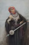 Italian School, An Algerian woman with a mandolin