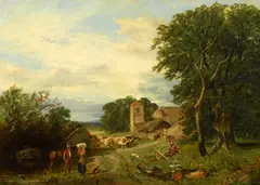 An English homestead in Surrey by James Peel, oil on canvas, sold Aug 2021