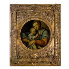 Madonna and child by Jacques Stella, oil on canvas, sold Aug 2021