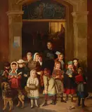 Louis Katzenstein, Report card day, oil on canvas