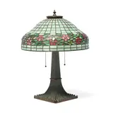 Table Lamp by National Cash Register Company, leaded glass, patinated metal, sold Aug 2021