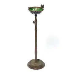 Ash Stand by Tiffany Studios, patinated bronze, later green glass liner, sold Aug 2021