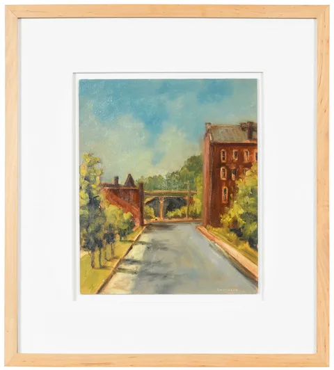David Eakin, Summer Street Scene, oil on artist board