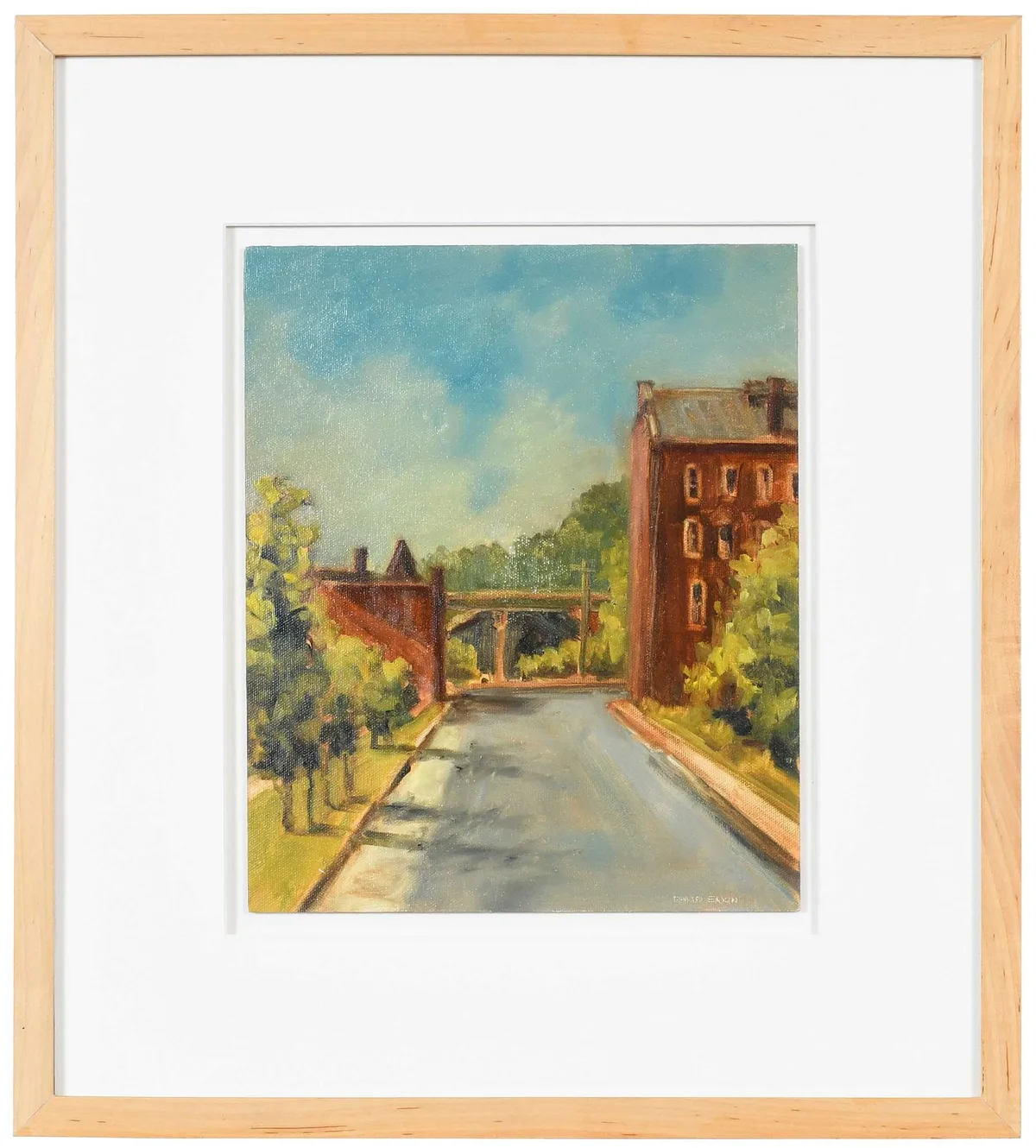 David Eakin, Summer Street Scene, oil on artist board