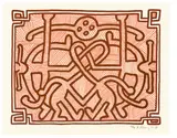 Keith Haring, Chocolate Buddha, 1989, Original-Kartonmappe mit 5 Farblithographien, jeweils auf Arches-Velin