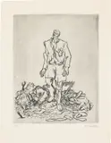 Georg Baselitz, Ohne Titel, 1966, Kaltnadelradierung auf Bütten