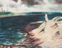Hafeneinfahrt by Max Kaus, 1937, Öl auf Leinwand, sold Jun 2022