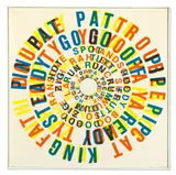 Ferdinand Kriwet, poem-print, 1968, Farbserigrafie auf Leinwand