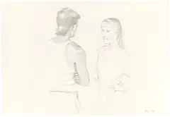 Beach Encounter by Alex Katz, 1983, Bleistift auf Bütten, sold Dec 2020