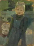 Julie Wolfthorn, Studie zu: „Abend in der Mark“. (Vor) 1904, Öl auf Leinwand